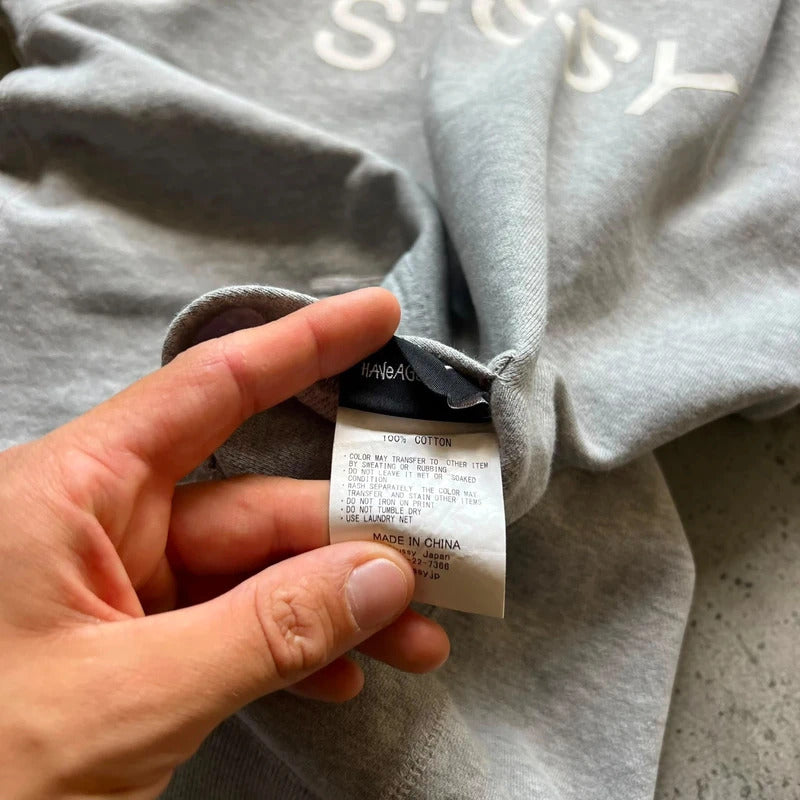Vintage 00’s Stussy Grey Print Hoodie S