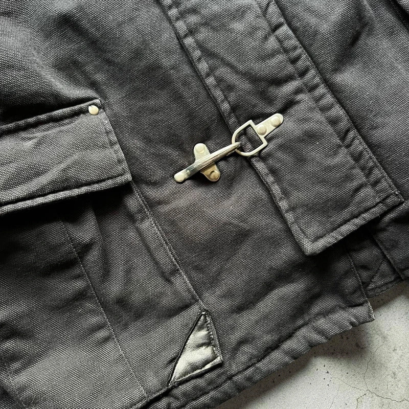 Vintage Hooded Firemans Clasp Jacket Coat L