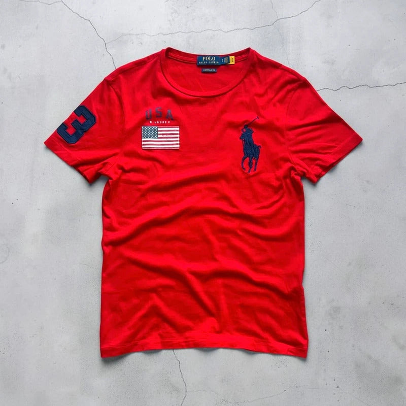 Red Polo Ralph Lauren Big Pony USA T'shirt XS