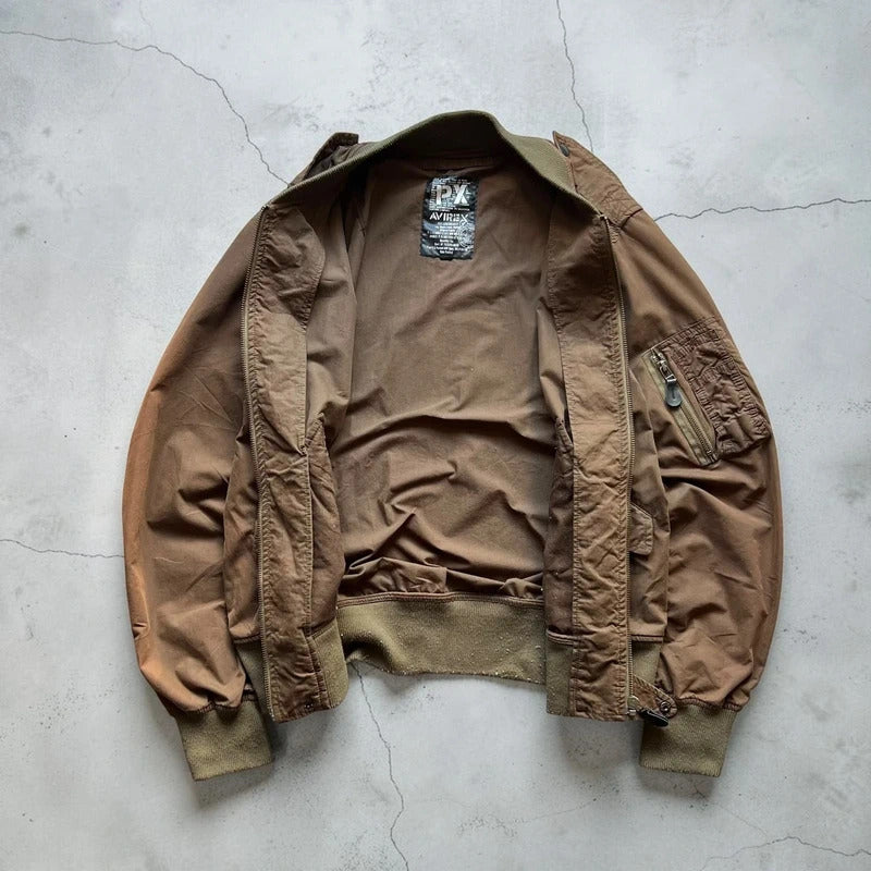 Brown Avirex MA-1 Military Bomber Jacket M