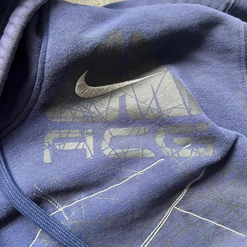 Nike ACG Blue Faded Wash Pullover Hoodie L