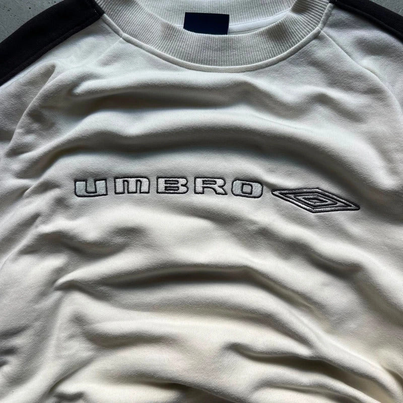 Vintage 00's Brown Cream Umbro Sweatshirt Jumper M