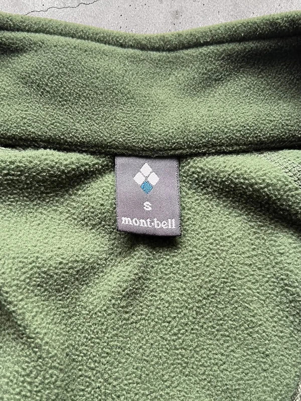 Dark Green Montbell Quarter / Half Zip up Chameece Fleece Jacket XS