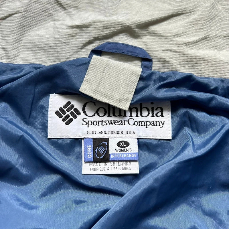 Vintage 00's Columbia Blue White Water Resistant Windbreaker Jacket L