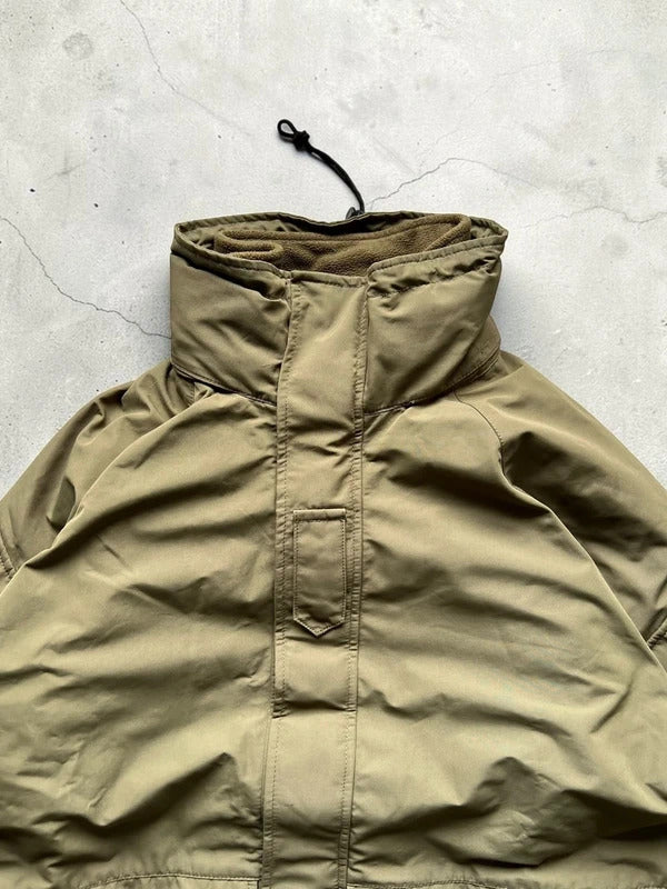 Khaki Green Avirex Coat Jacket Fleece Inner Lining L