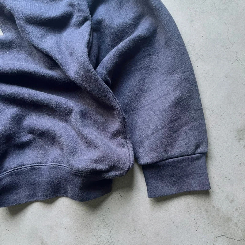 Vintage 00's Avirex Faded Navy Blue Print Sweatshirt Jumper S