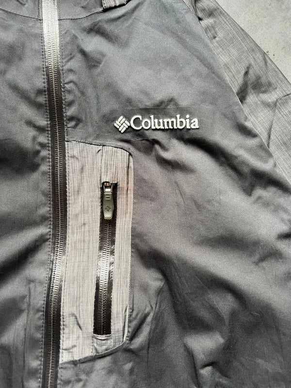 Black Grey Columbia Waterproof Windbreaker Jacket Coat