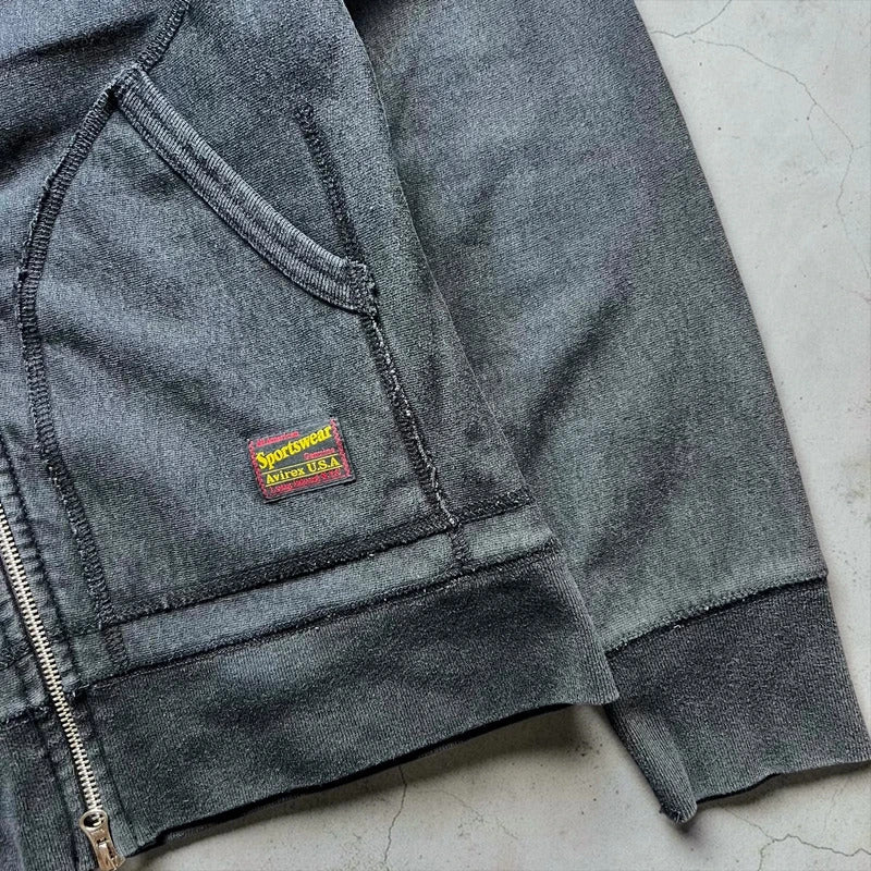 Vintage 00s Black Avirex Zip Up Hoodie S