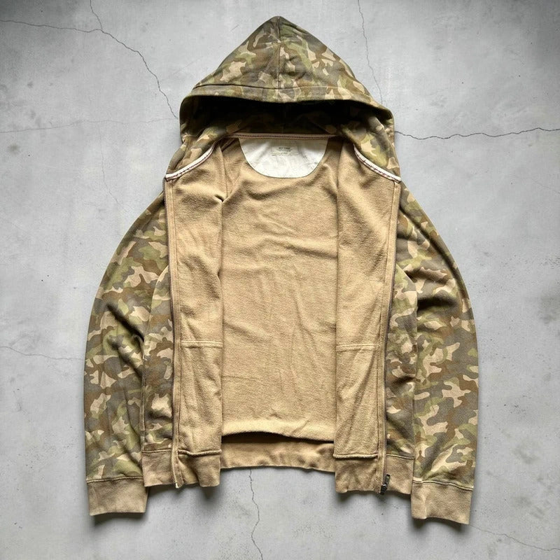 Back Number Camo Zip-Up Hoodie L