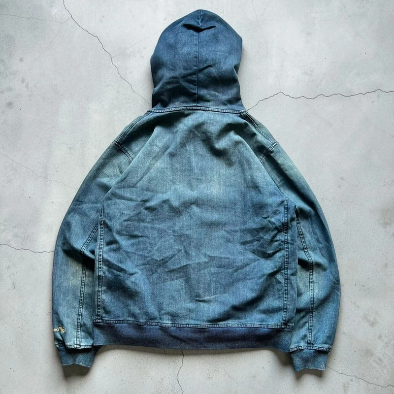 Type Blue Avirex Silent Service Zip Up Hoodie Jacket