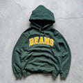 Green Beams Textured Centre Logo Pullover Hoodie M