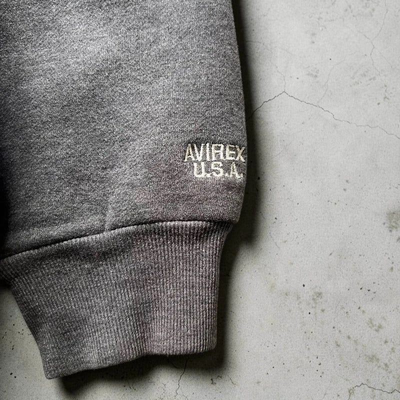 Vintage 00’s Grey Avirex Heavyweight Pullover Hoodie M