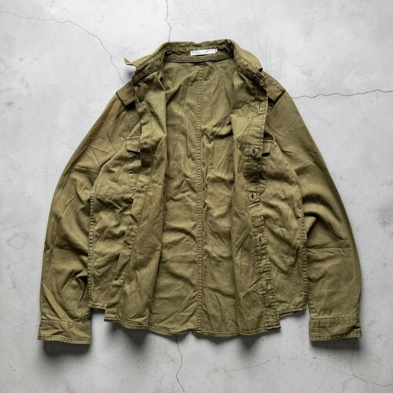 Vintage 00's Khaki Green Military Style Jacket Shacket S