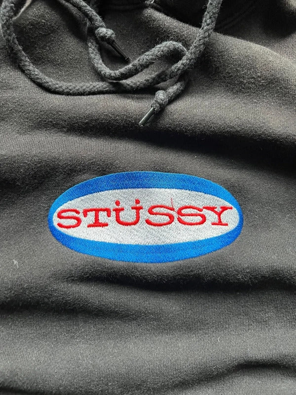 Vintage 00's Black Stussy Logo Hoodie M