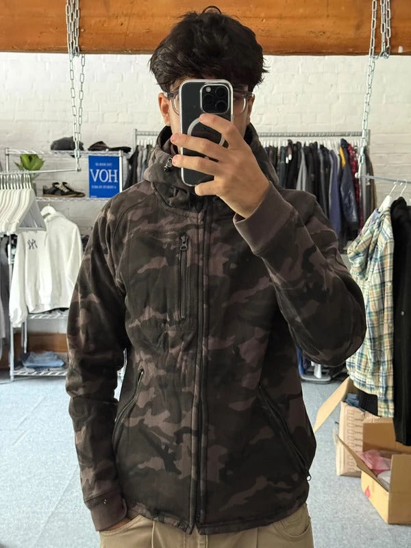 Beams Japan Brown Camo Zip up Hoodie Jacket S