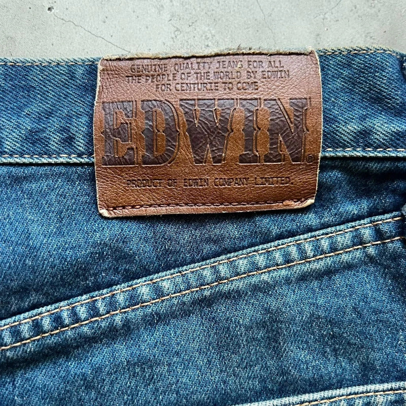 Vintage 00's Baggy Edwin Blue Denim Shorts Jorts W29
