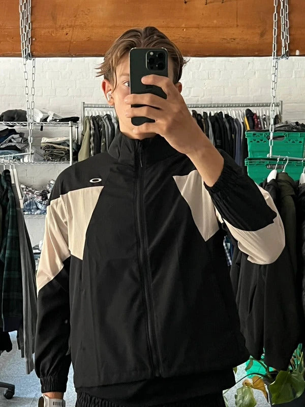 Black and White Oakley Two-Tone Track Jacket S