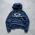 Vintage 00's Oakley Print Logo Navy Blue Hoodie S