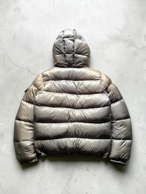 Beams Japan Silver Grey Shiny Down Puffer Jacket Coat XS