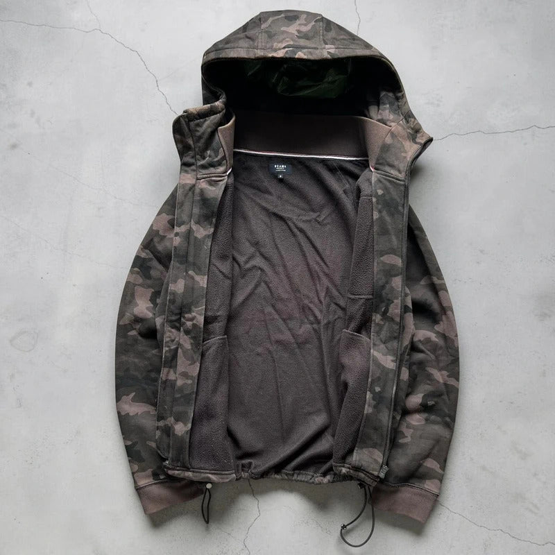 Beams Japan Brown Camo Zip up Hoodie Jacket S