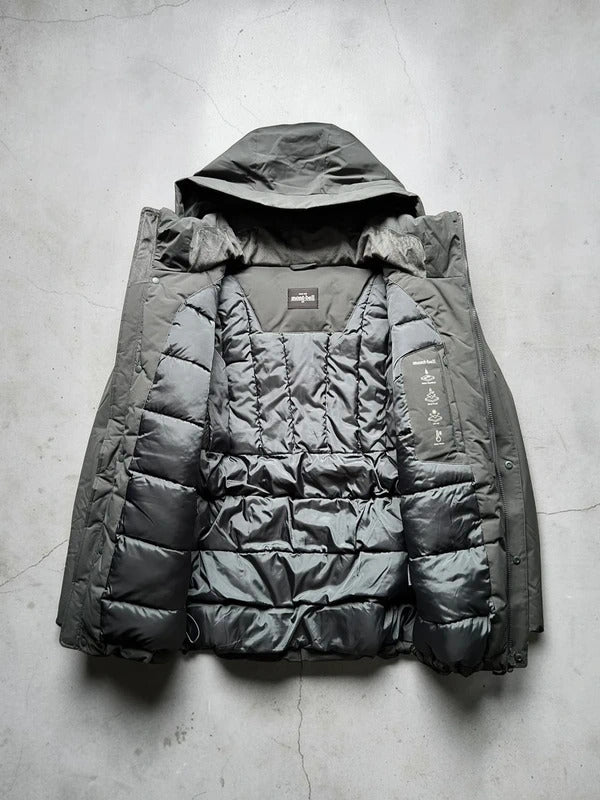 Dark Grey Montbell Water Repellent Puffer Jacket Coat L