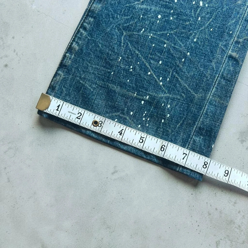Women's Vintage Burberry Blue Label Paint Splatter Denim Flared Jeans W28