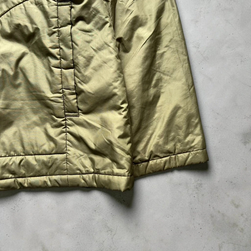 Khaki Green Lightweight Hooded Puffer Jacket Coat S
