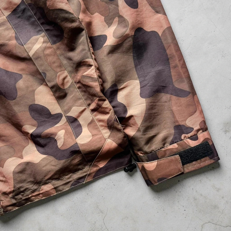 Brown Camo Technical Hooded Zip Jacket M