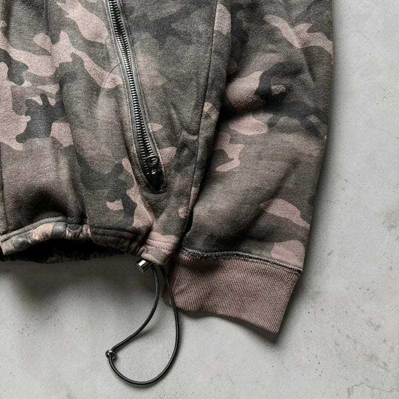 Beams Japan Brown Camo Zip up Hoodie Jacket S