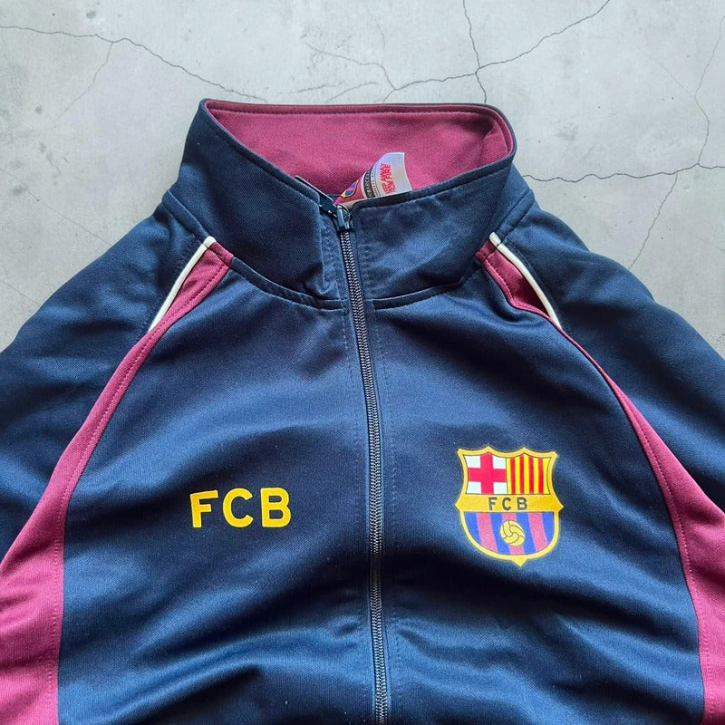 Vintage 00's FC Barcelona Football Tracksuit Navy Blue S