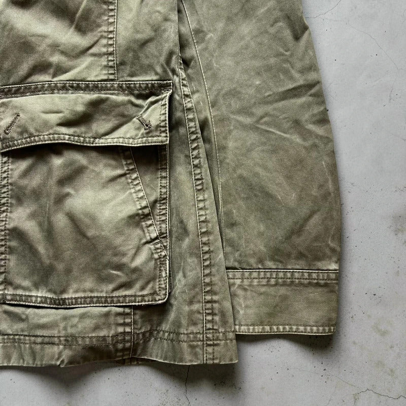 Women's Vintage Khaki Green Military Jacket M
