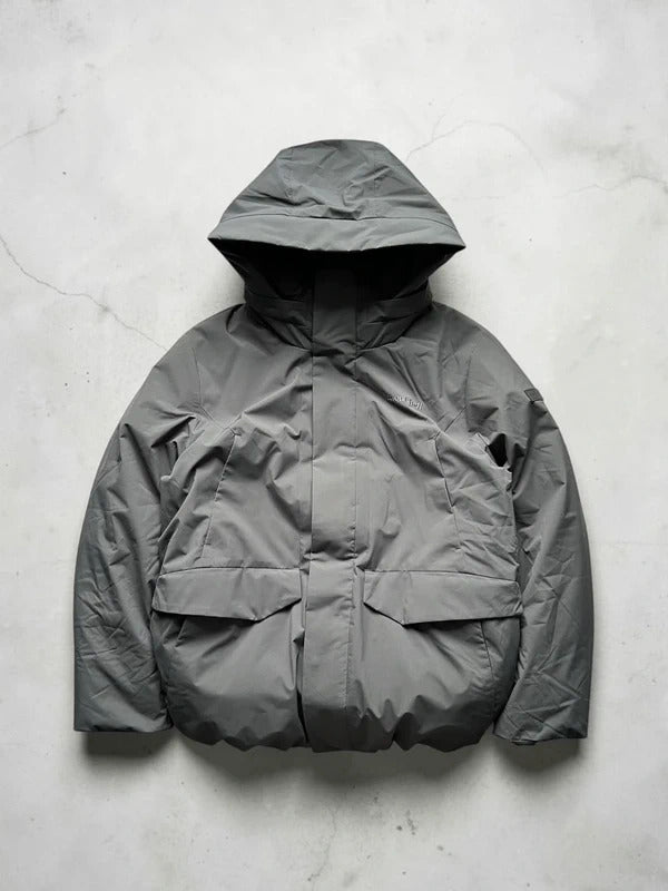 Dark Grey Montbell Water Repellent Puffer Jacket Coat L