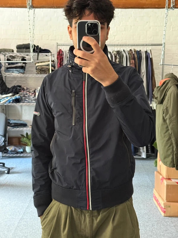Navy Blue Beams Japan Hooded Bomber Jacket XS