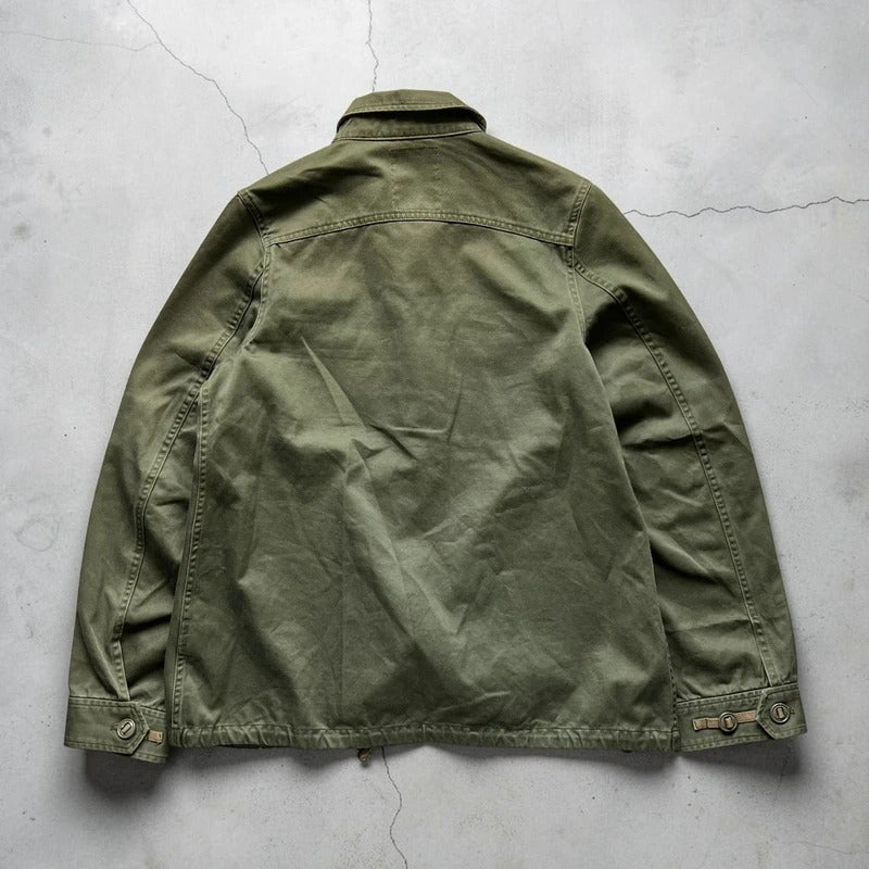 Vintage 00's Dark Green Military Style Button up Jacket XS