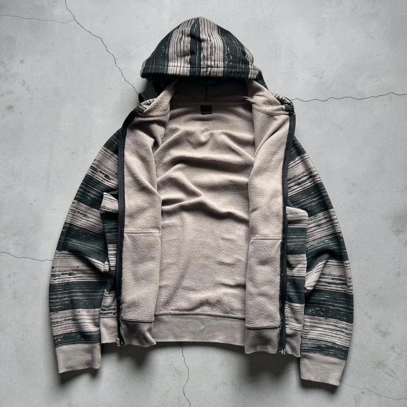 Grey Dark Grey Oakley Striped Full Zip Hoodie S