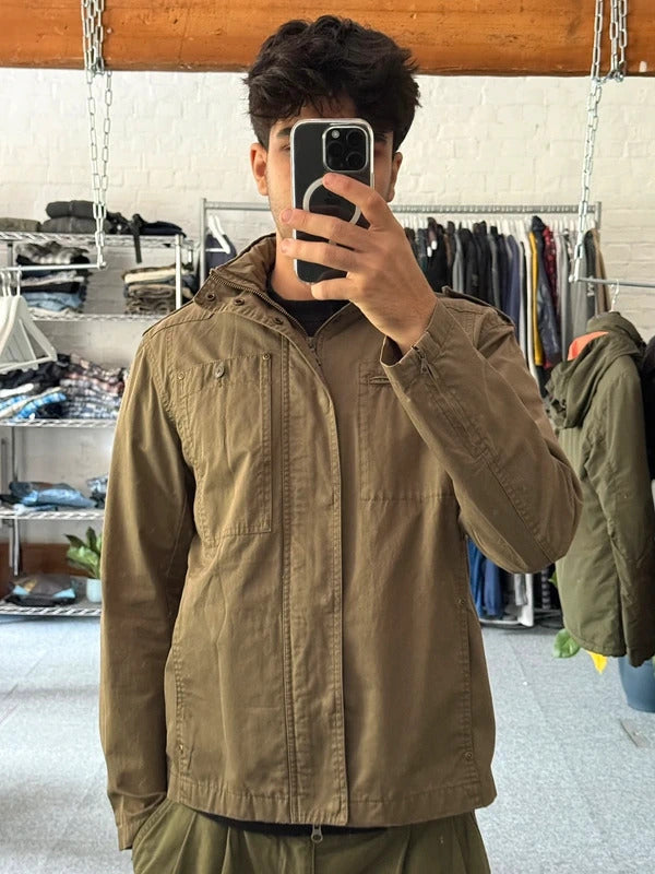 Khaki Green Beams Heart Military Style Jacket S