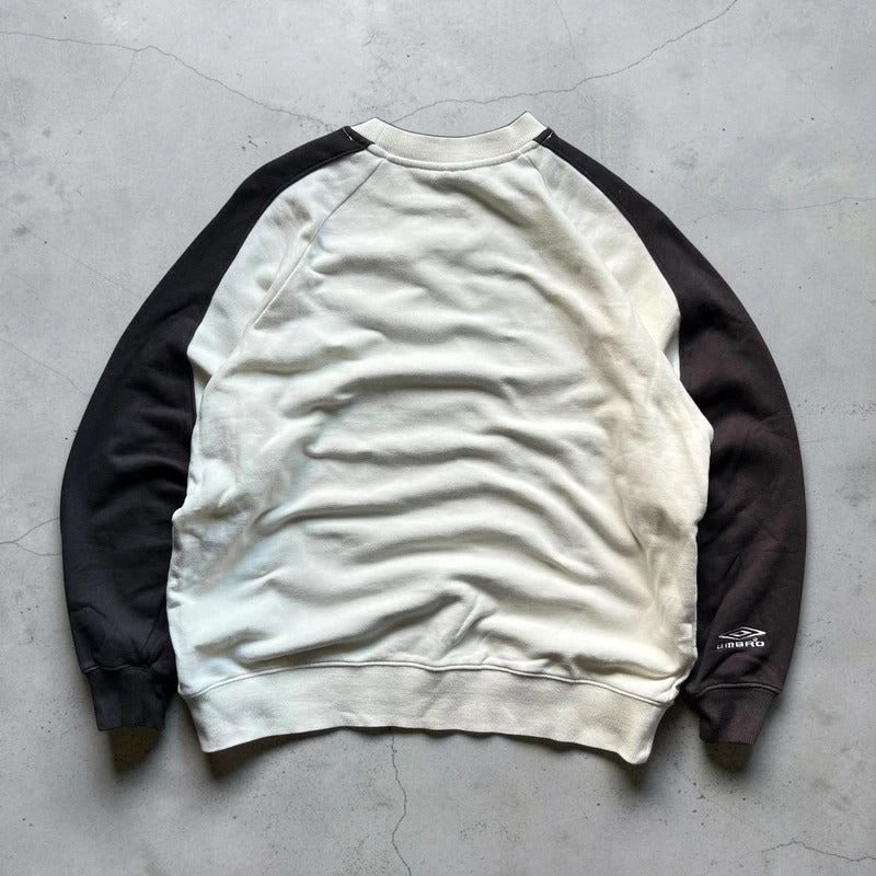 Vintage 00's Brown Cream Umbro Sweatshirt Jumper M