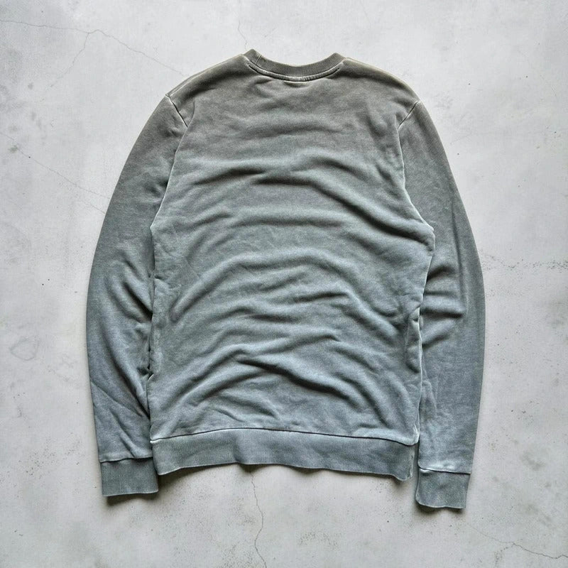 Oakley Grey Garment-Dyed Crewneck Sweatshirt Xs