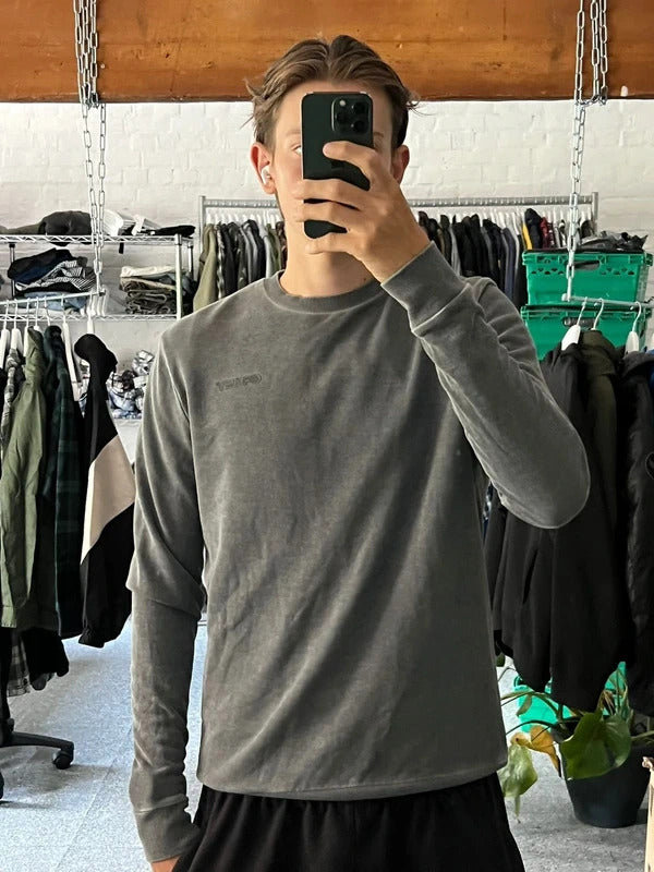 Oakley Grey Garment-Dyed Crewneck Sweatshirt Xs
