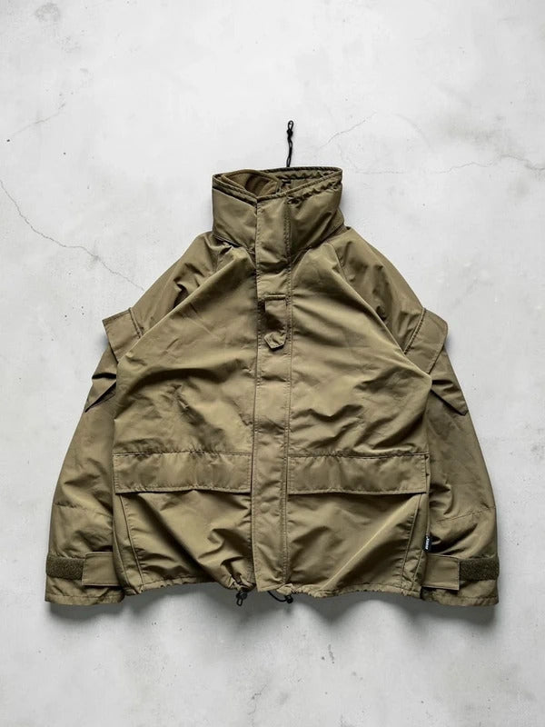Khaki Green Avirex Coat Jacket Fleece Inner Lining L