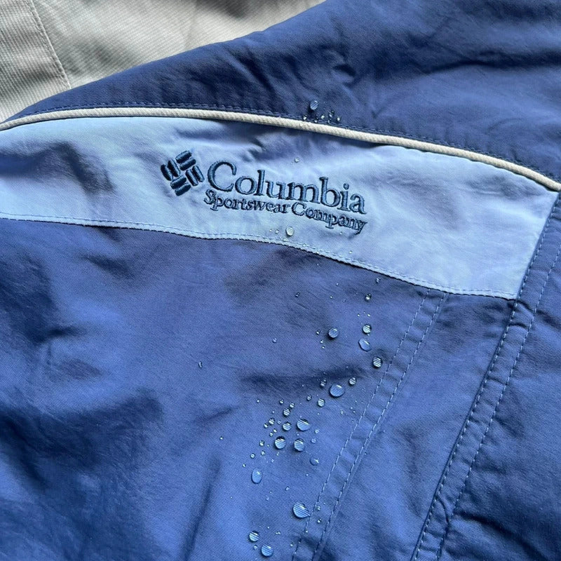 Vintage 00's Columbia Blue White Water Resistant Windbreaker Jacket L