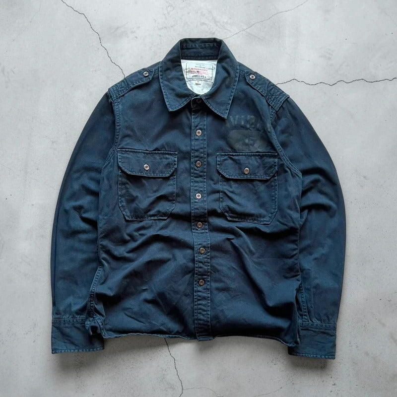 Avirex Navy Blue Button Up Jacket M