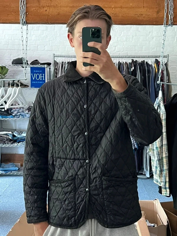 Black Beams Japan Quilted Corduroy Collar Jacket