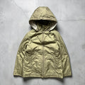 Khaki Green Lightweight Hooded Puffer Jacket Coat S