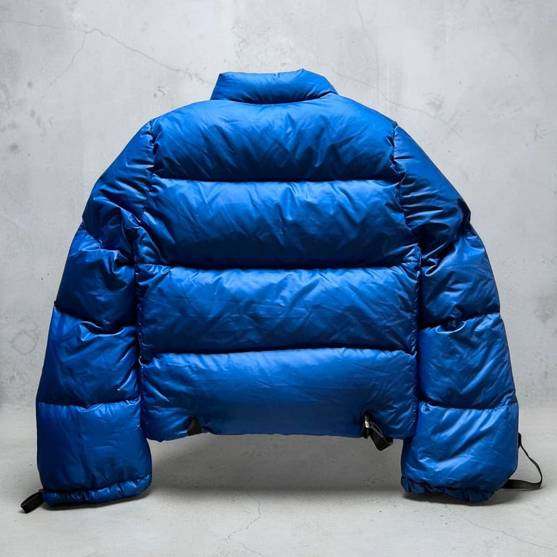 2007 Women's Navy Blue Junya Watanabe CDG Cropped Puffer Down Jacket Coat S