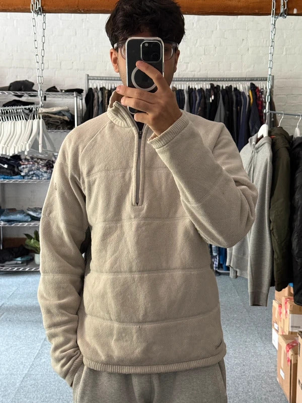 Vintage 00's Cream Nike ACG Half zip Knitted Jumper Sweater L