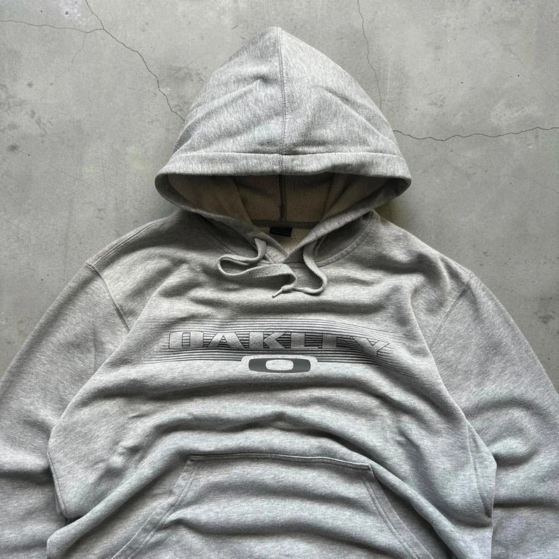 Vintage 00’s Grey Oakley Logo Hoodie M