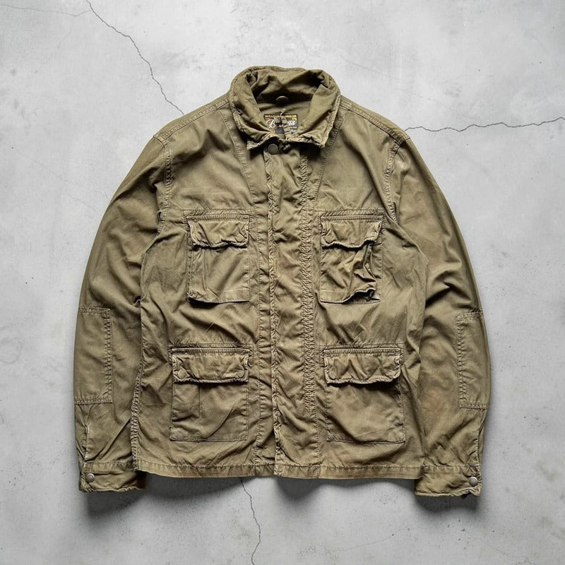 Khaki/Green Beams Utility Field Jacket M