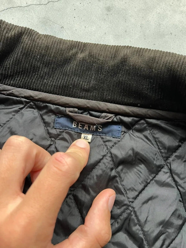 Black Beams Japan Quilted Corduroy Collar Jacket