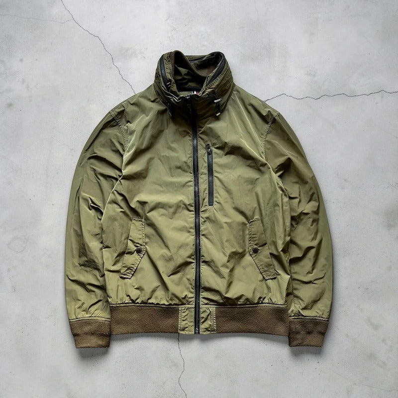 Beams Heart Japan Khaki Green Hooded Military Bomber Jacket M